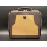 DUNHILL, stitched brown leather and canvas business bag,&nbsp;