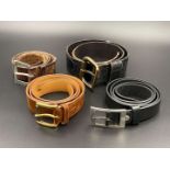 4 leather belts, Dunhill, Ralph Lauren, Diesel & Paul Smith