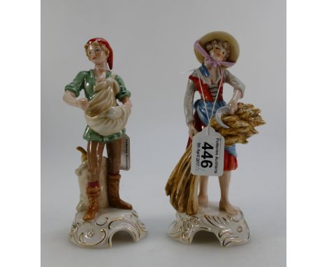 Pair Goebel figures of Man & Woman Harvesters by G. Bochmann, height 22cm. (2)