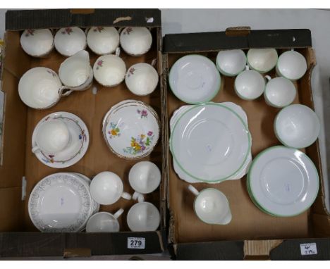 A mixed collection of teaware to include Regency China in the Celandine pattern, Royal Doulton ironstone cups, and Grafton Ch