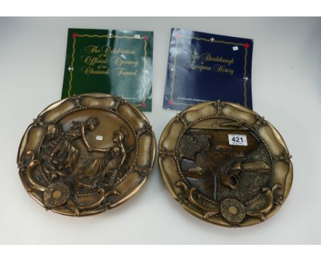 Two plaques exclusively made for Euro Tunnel share holders (2) (both certificates)