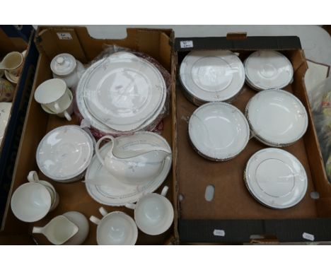 A good collection of Royal Doulton tea and dinnerware in the Carnation design to include dinner plates, sandwich plates, grav