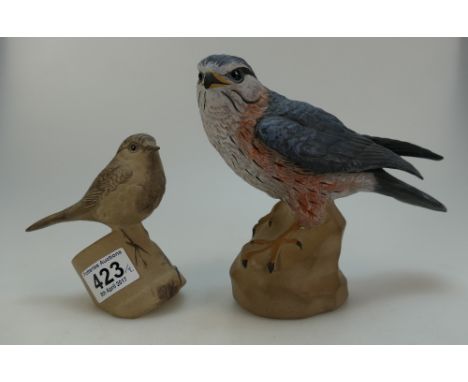 Poole Pottery Kestrel and similar Bird (2) (tallest 18cm)