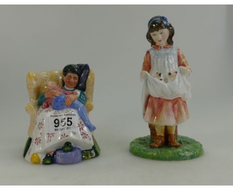 Royal Doulton figures Sweet Dreams HN2380 and limited edition figure First Outing HN3377 (2)