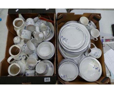 A large collection of used Royal Doulton Minerva dinnerware to include dinner plates, cups, saucers, serving platters, etc to