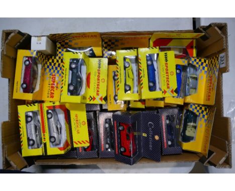 A collection of boxed di-cast model cars to include sport shell sports cars collection and Shell collezione and Maisto etc 