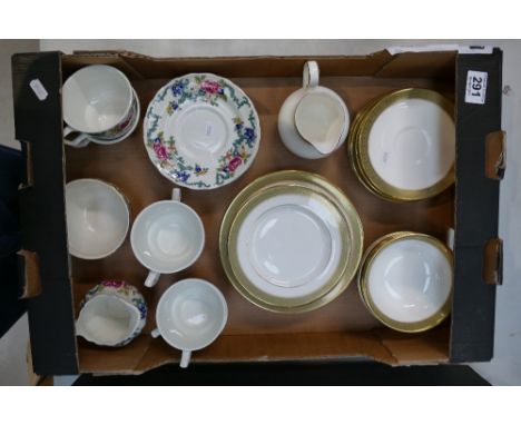 A mixed collection of items to include Royal Doulton Belvedere dinnerware to include saucers, bowls, side plates, milk jug to