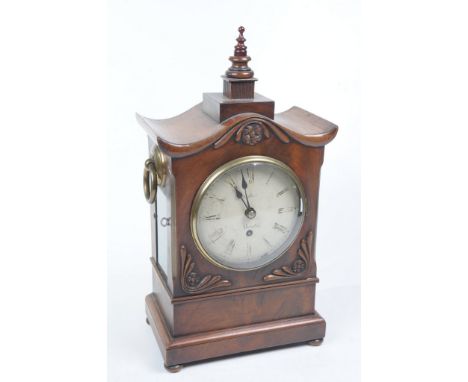 A Regency mahogany bracket clock circa 1820
With a 15cm convex white dial, indistinctly signed J.B. Bristol with Roman numera