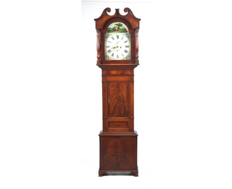 An early 19th Century inlaid mahogany longcase clock, signed Richardson Brampton
With a 35cm white arched dial with subsidiar