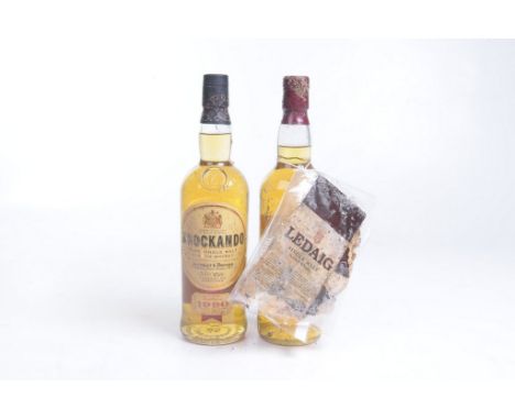 Two bottles Rare Scotch Single Malt Whisky comprising 1 bottle Knockando 1990 (Distilled 1990 bottled 2003) 40%, 1 bottle Led