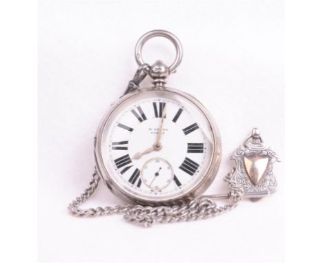 A hallmarked silver fusee movement pocket watch, 1907
Having a old white Roman dial with outer minute track and subsidiary se