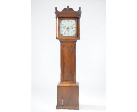 An early 19th Century Oak longcase clock, signed R. Griffith, Denbigh
With a 35.5cm white enamel dial, with subsidiary second