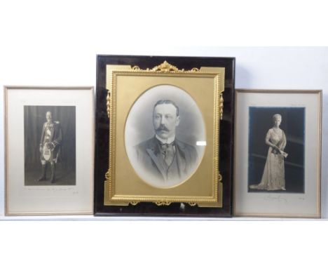 A pair of signed photographs King George V and Queen Mary
The portrait photograph of His Majesty inscribed in ink in remembra