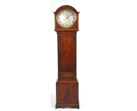 A William IV inlaid mahogany longcase clock signed MacNaughton Edinburgh
The 32cm silvered dial with subsidiary seconds and d