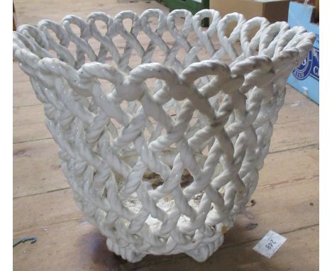 A Spanish pottery planter, with rope design, height 10ins