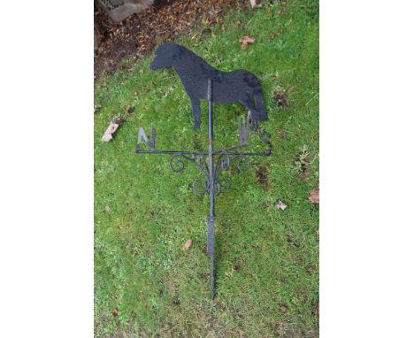 A wrought iron weather vane, with Shetland Pony finial, height 43ins&nbsp;