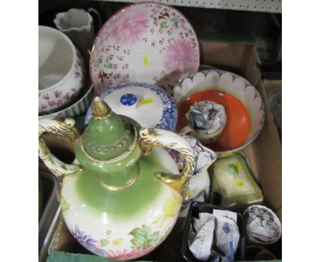 A box of mixed ceramics, to include a Poole pottery jug, vases etc