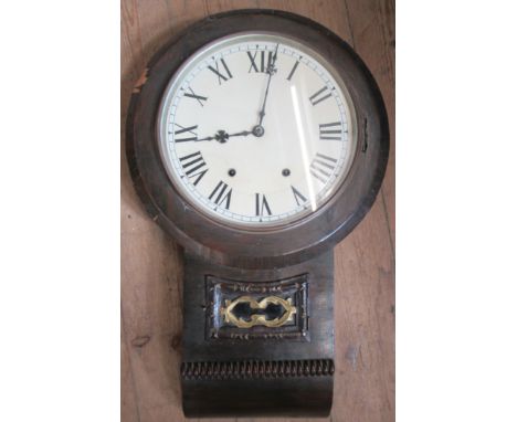 A drop dial wall clock, height 26ins