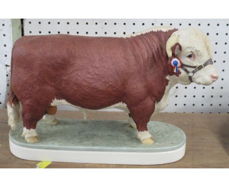 A Royal Worcester model, of a Herefordshire Bull, modelled by Doris Lindner, no plinth or certificate