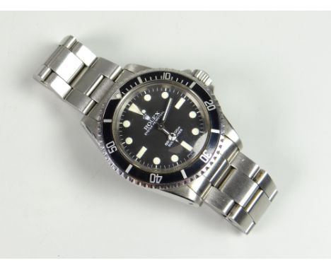 ROLEX OYSTER PERPETUAL SUBMARINER AUTOMATIC STAINLESS STEEL GENTLEMAN'S WRISTWATCH, model number 5513, bracelet number 93150.