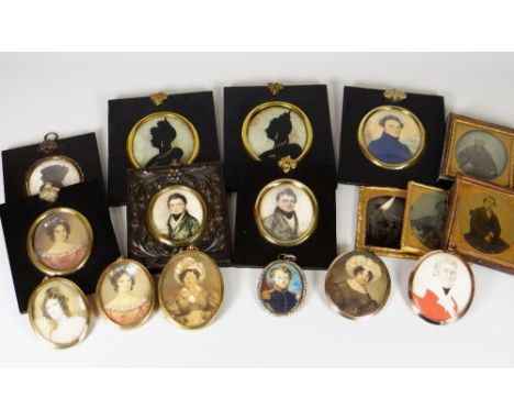 COLLECTION OF PORTRAIT MINIATURES, SILHOUETTES AND DAGUERREOTYPES RELATING TO CAPTAIN GEORGE PEACOCK (1805-1883 born at Navy 