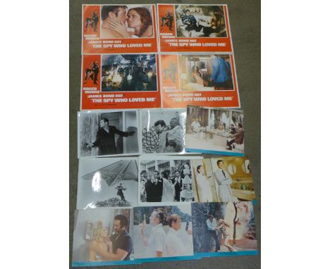 James Bond lobby cards, Live and Let Die, On Her Majesty's Secret Service, The Spy Who Loved Me and The Man With The Golden G