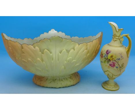 A Royal Worcester ewer, 1581, two chips to rim and a Locke & Co. Worcester vase, ewer 11.5cm