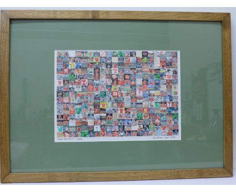 A Liverpool FC photo montage print, 'Never Walk Alone' 112/950, a Northern Soul 2004
