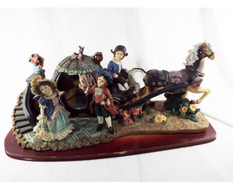 A tableau depicting a horse and carriage with children playing
