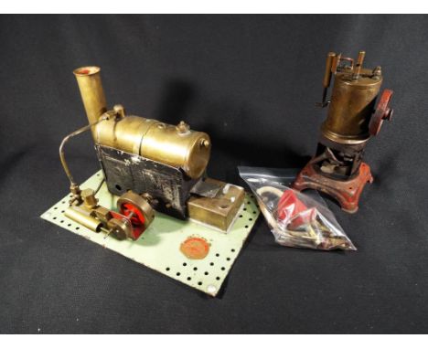 A Bowman model steam engine with accessories and one other