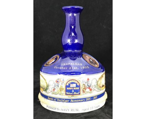 A 1 litre Pussers 'Trafalgar Bicentenary' 15 year aged rum, in ceramic decanter, limited edition no. 07019 