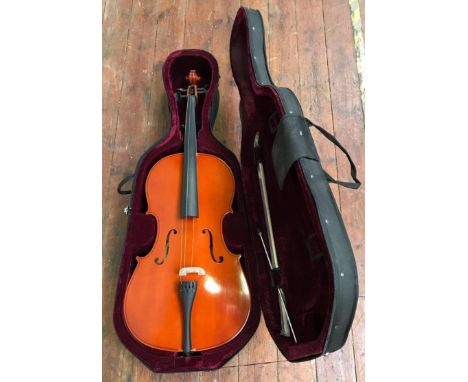 A Gear For Music MC6011 4/4 cello, with bow, in fitted and lined case 