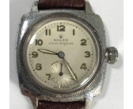 A Rolex Oyster Speedking Precision, reference 2081, c.1920's, the silvered dial with Arabic numerals denoting hours and subsi