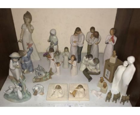 SECTION 15.  A Lladro porcelain rabbit, together with six various Nao porcelain figures, Royal Doulton 'Brother and Sister', 