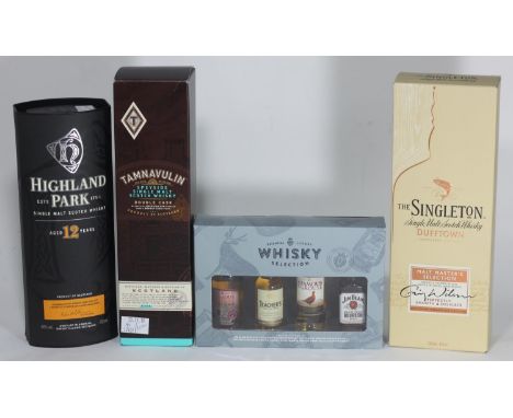 A small collection of assorted Scotch Whisky comprising Tamnavulin Speyside, a 12 year aged bottle of Highland Park and The S
