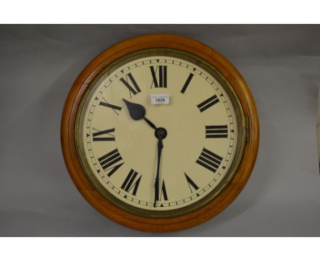 19th / 20th Century oak cased dial clock, the 13in painted dial with Roman numerals and single train fusee movementDial size 