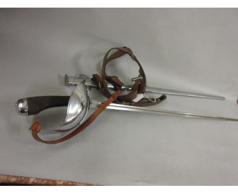 1908 Pattern troopers sword with polished steel scabbard and belt 