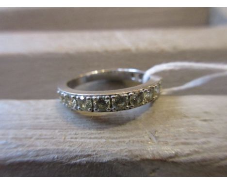 9ct White gold thirteen stone diamond set three quarter eternity ring 