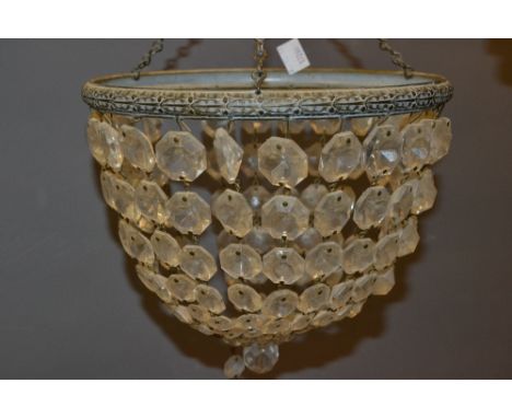 Small early to mid 20th Century glass bag form light fitting together with a pair of similar smaller 
