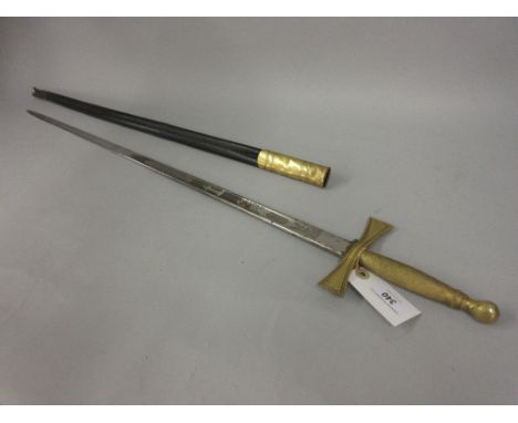 Late 19th / early 20th Century court sword with scabbard, the steel blade inscribed Spencer & Company, London 