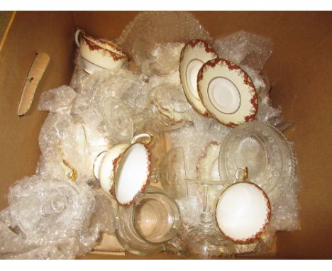 Crown Staffordshire porcelain tea service together with a quantity of various glassware 