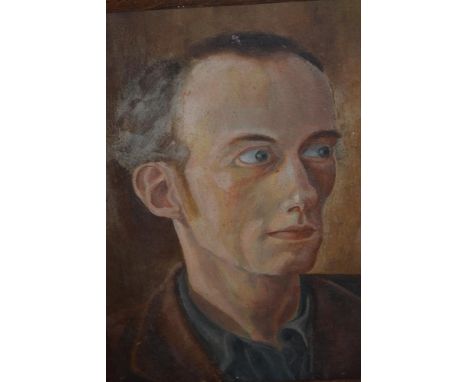 Early 20th Century oil on millboard, portrait of a gentleman in a brown jacket, label verso ' Bernard Sickert ', 11ins x 8.5i