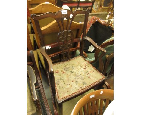 Child's Edwardian mahogany open armchair in Chippendale style 