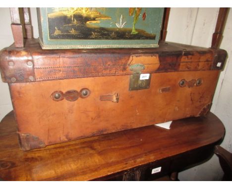 Large leather trunk 