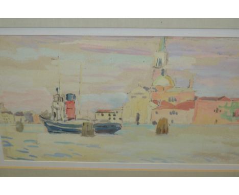 Duncan Grant, watercolour, ' San Giorgio Maggiore, Venice ', signed and dated '62, 6.5ins x 11.25ins, framed, provenance - Ag