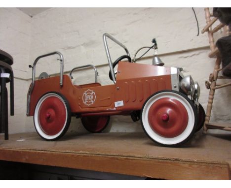 Child's metal fire engine pedal vehicle 