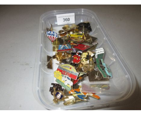 Quantity of various French enamel decorated lapel pins 