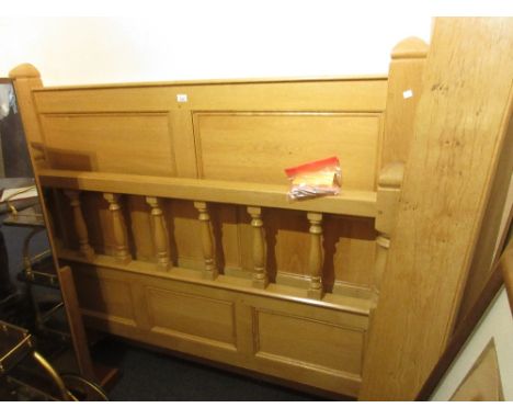 Light oak King sized double bedstead by Trevor Lawrence of Oxted 