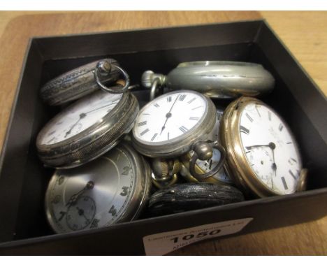 19th Century silver open face pocket watch, the silvered dial with gilt Roman numerals and subsidiary seconds, the movement u