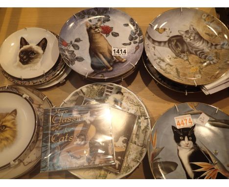 Collection of decorative plates depicting various cats. Not available for in-house P&amp;P, contact Paul O'Hea at Mailboxes o
